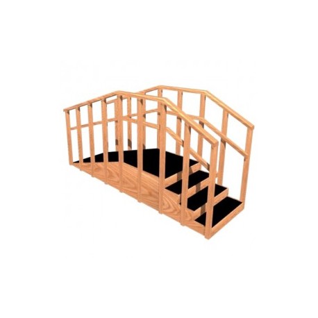 Rampa con escalera recta de madera adulto-infantil - Envío Gratuito
