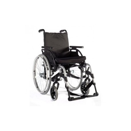 Silla de ruedas de aluminio reclinable 45.5 cm gris con qr pierneras y brazos desmonta - Envío Gratuito