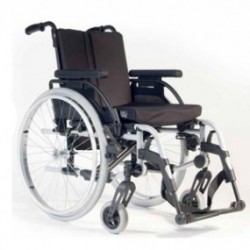 Silla de ruedas de aluminio reclinable 43 cm gris con qr pierneras y brazos desmontables - Envío Gratuito