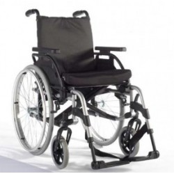 Silla de ruedas de aluminio de 45.5 cm gris con qr y pierneras y brazos desmontables - Envío Gratuito