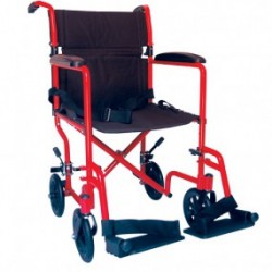 Silla de traslado de aluminio 19" color rojo - Envío Gratuito