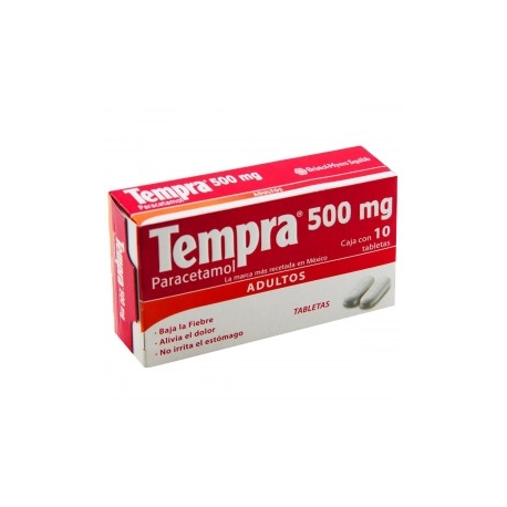 Tempra 10 Tabletas 500mg - Envío Gratuito